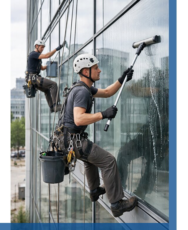 Мойка витражей альпинистами в Мичуринске от 725 р. под ключ|ВЫСОТНИК-Мчр