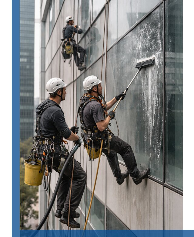 Профессиональная высотная мойка фасадов зданий в Мичуринске