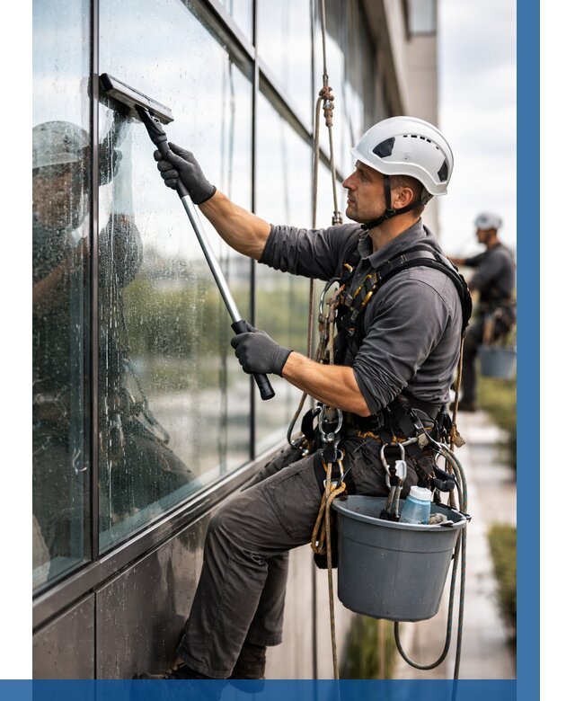 Мойка стеклянных фасадов в Мичуринске от 207 р. | ВЫСОТНИК-Мчр