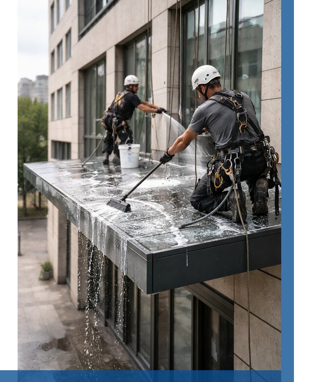 Мойка козырьков и навесов в Мичуринске от 3624 р. | ВЫСОТНИК-Мчр