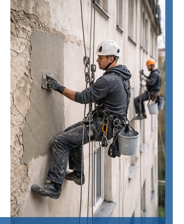 Восстановление штукатурки фасада в Мичуринске от 1242 р. | ВЫСОТНИК-Мчр