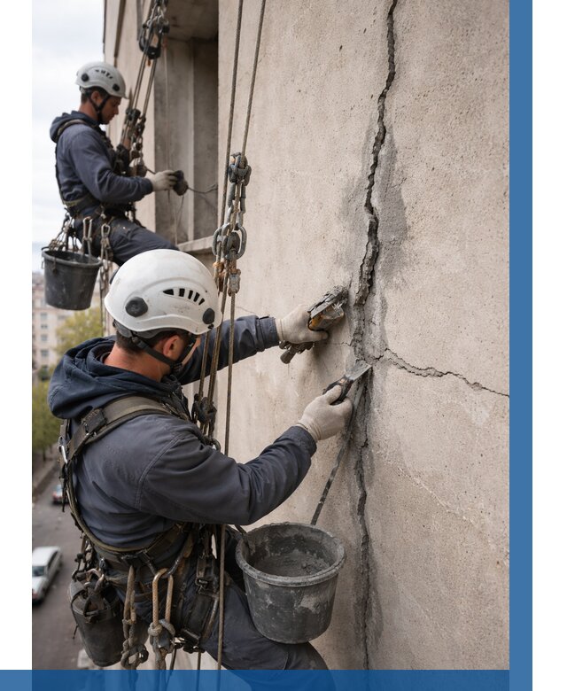 Заделка трещин на фасаде в Мичуринске от 932 р. | ВЫСОТНИК-Мчр