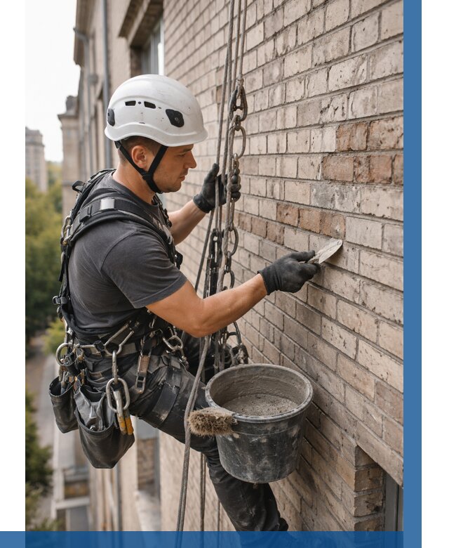 Ремонт кирпичной кладки фасада в Мичуринске от 1864 р. | ВЫСОТНИК-Мчр