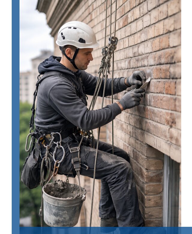 Качественный ремонт кирпичной кладки фасада в Мичуринске с гарантией