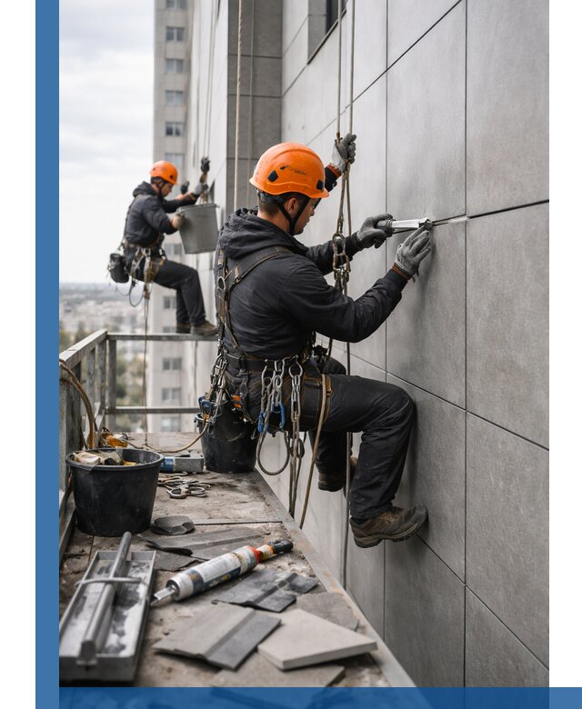 Профессиональный ремонт фасада из керамогранита в Мичуринске