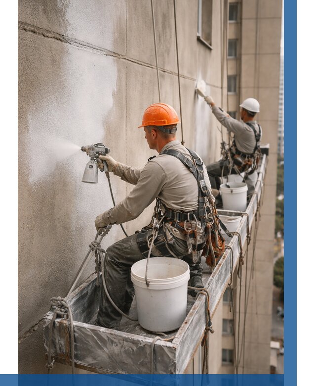 Грунтовка фасада на высоте в Мичуринске от 124 р. | ВЫСОТНИК-Мчр