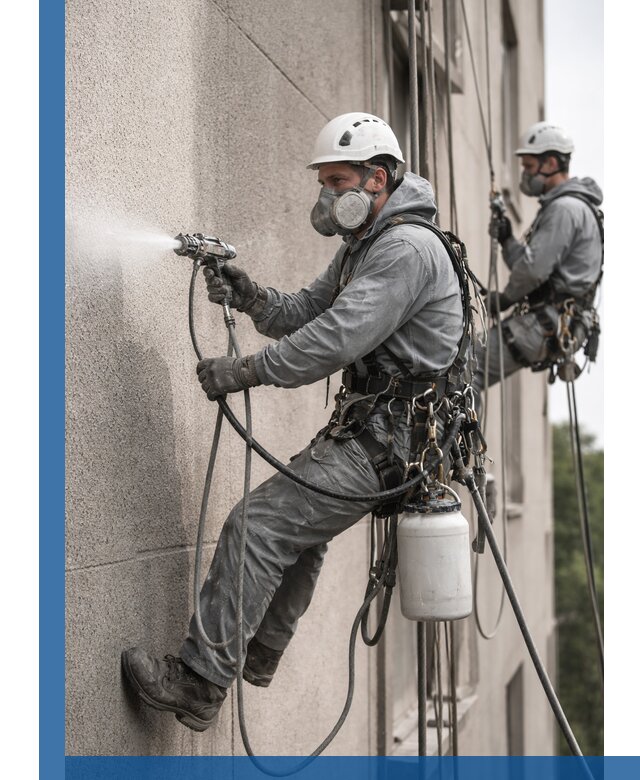 Безвоздушная покраска фасадов зданий в Мичуринске профессионально