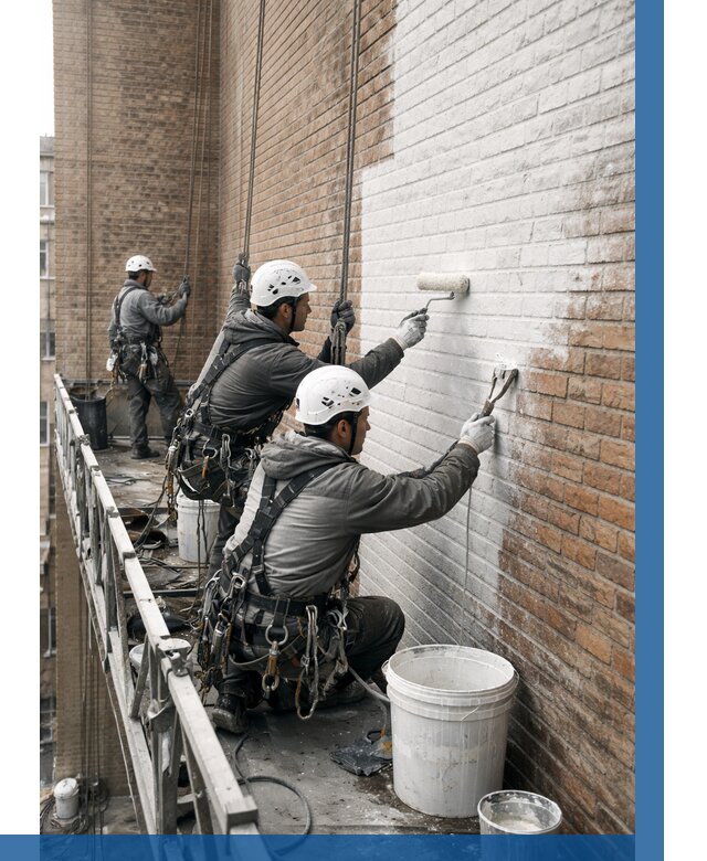 Покраска кирпичного фасада в Мичуринске от 362 р. | ВЫСОТНИК-Мчр