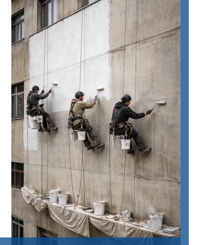 Покраска бетонного фасада в Мичуринске от 362 р за м2 | ВЫСОТНИК-Мчр