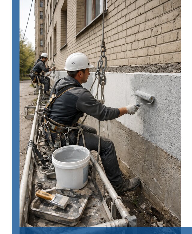 Окраска цоколя здания в Мичуринске профессионально и надежно