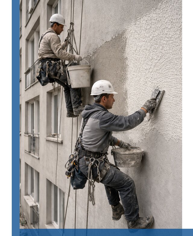 Нанесение декоративной штукатурки короед на фасад в Мичуринске