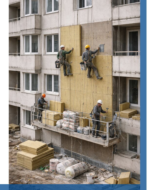 Утепление фасада минватой в Мичуринске от 1553 р. | ВЫСОТНИК-Мчр