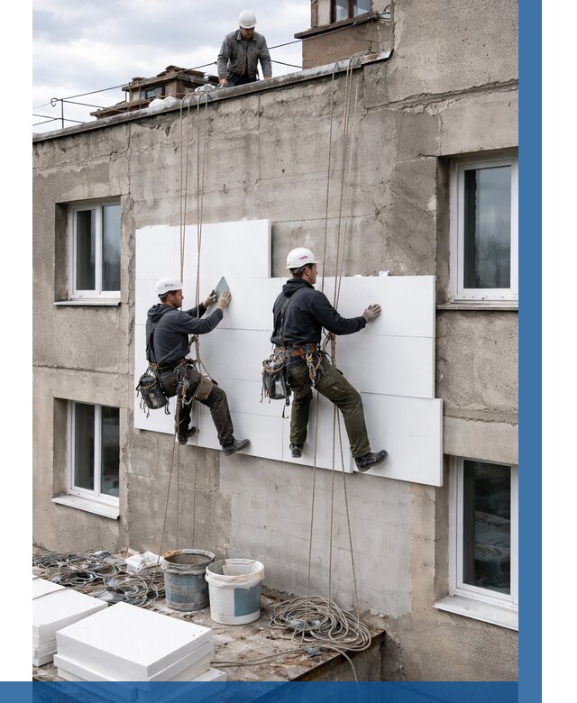 Утепление фасада пенополистиролом в Мичуринске от 1864 р. | ВЫСОТНИК-Мчр