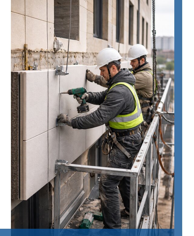 Монтаж фасадных термопанелей в Мичуринске от 1553 р. | ВЫСОТНИК-Мчр