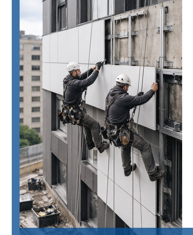 Монтаж композитных панелей фасада в Мичуринске под ключ