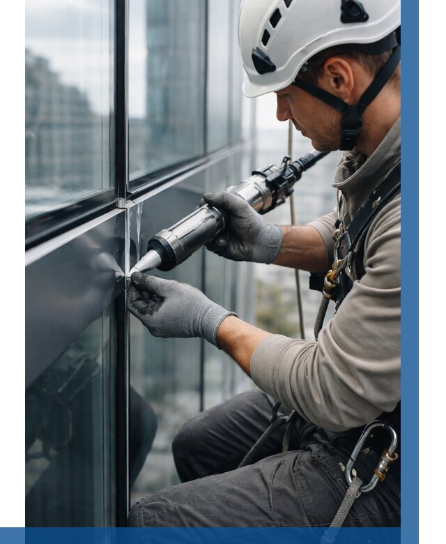 Герметизация стыков витража в Мичуринске от 1242 р. | ВЫСОТНИК-Мчр