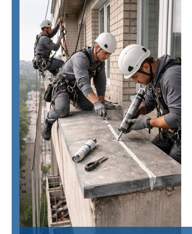 Герметизация балконного козырька в Мичуринске профессионально