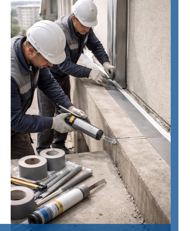 Герметизация примыкания балкона в Мичуринске от 4659 р. | ВЫСОТНИК-Мчр