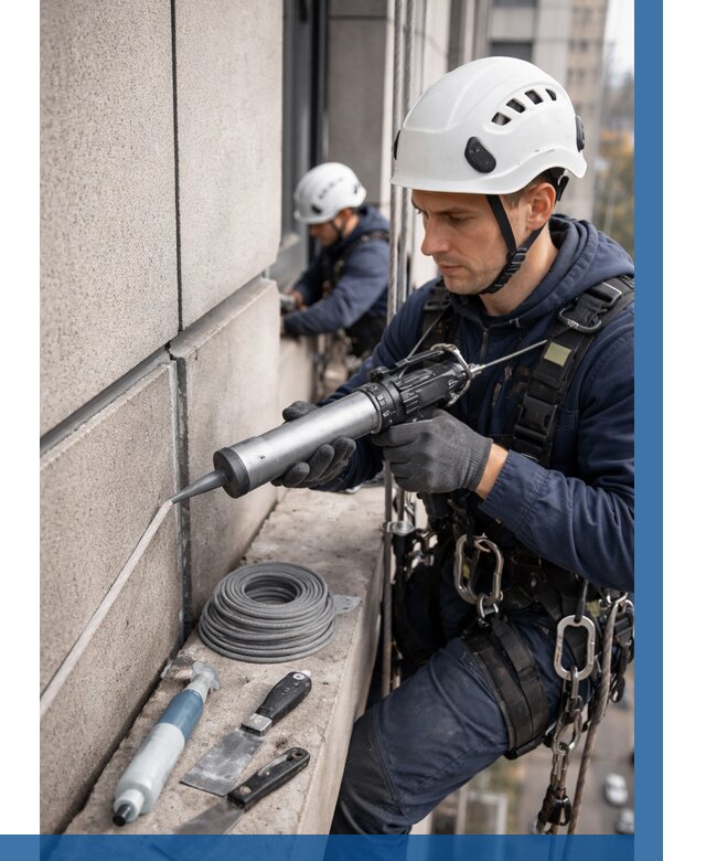 Герметизация деформационных швов фасада в Мичуринске от 725 | ВЫСОТНИК-Мчр