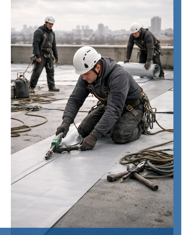 Ремонт мембранной кровли в Мичуринске от 1864 р./м2 | ВЫСОТНИК-Мчр