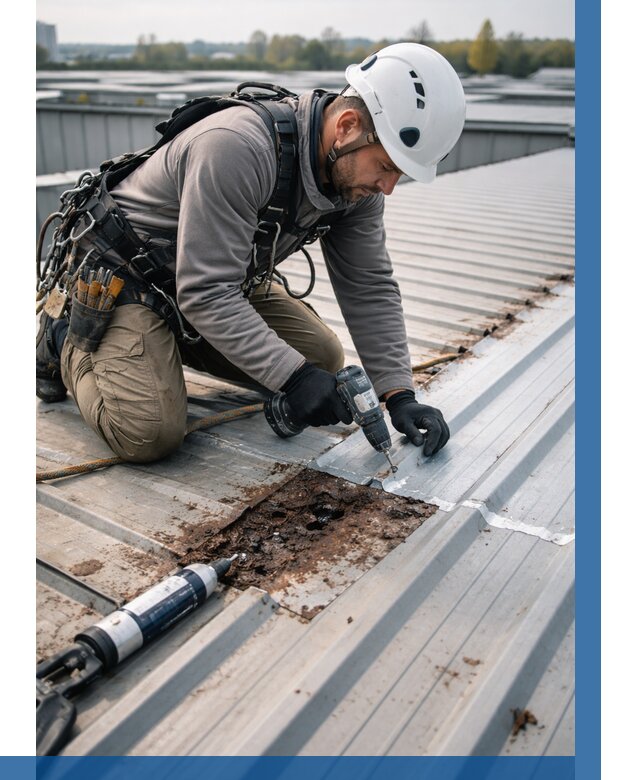 Ремонт профнастила на кровле в Мичуринске от 725 р. | ВЫСОТНИК-Мчр