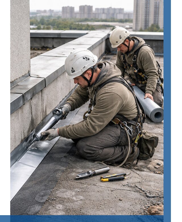 Ремонт кровельных примыканий в Мичуринске от 1242 р. | ВЫСОТНИК-Мчр