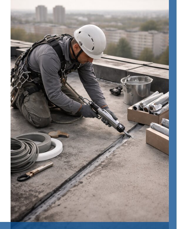 Герметизация швов кровли в Мичуринске от 466 р./м2 | ВЫСОТНИК-Мчр