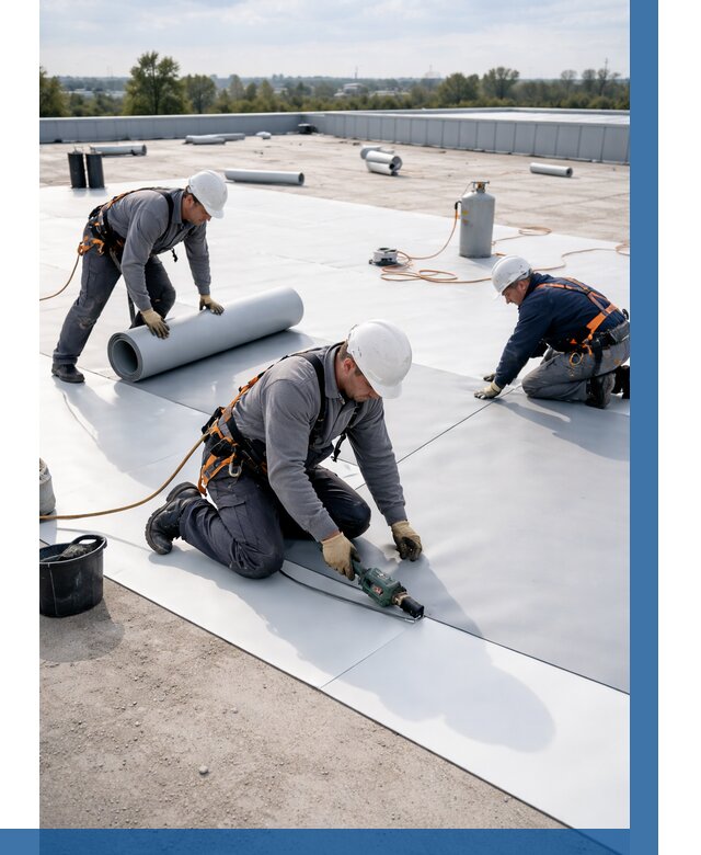 Монтаж мембранной кровли под ключ в Мичуринске от 1242 р. | ВЫСОТНИК-Мчр