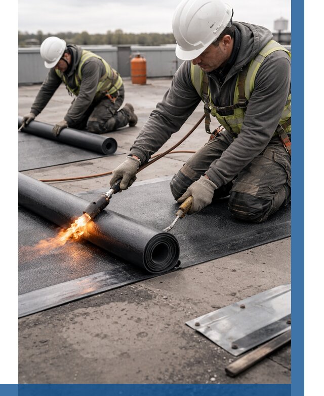 Монтаж наплавляемой кровли в Мичуринске от 880 р. — ВЫСОТНИК-Мчр