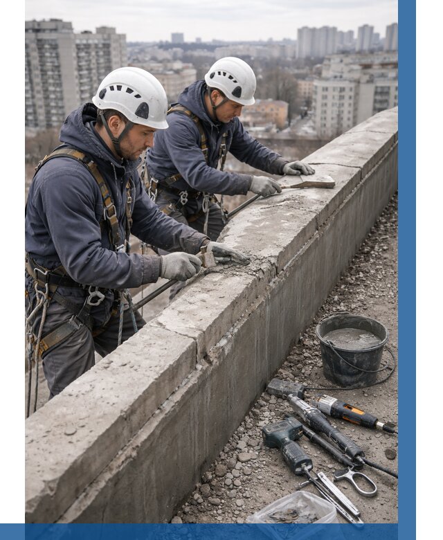 Ремонт парапета на кровле в Мичуринске от 1553 р. | ВЫСОТНИК-Мчр