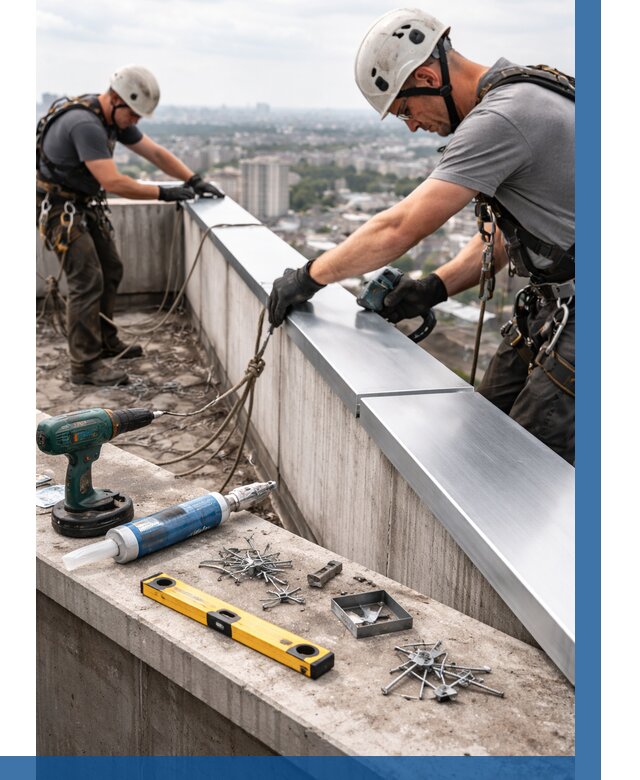 Монтаж парапетных крышек в Мичуринске от 828 р. | ВЫСОТНИК-Мчр