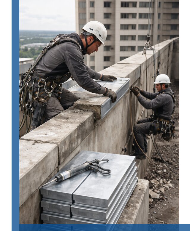 Замена парапетных крышек и установка новых в Мичуринске