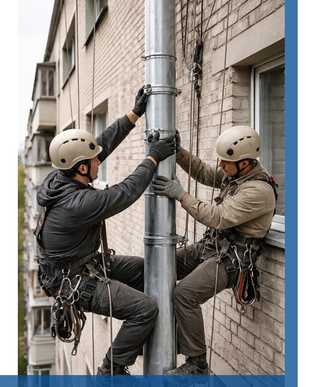 Замена водосточных труб в Мичуринске от 6730 р. | ВЫСОТНИК-Мчр