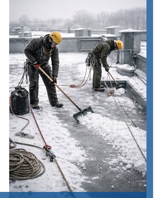 Очистка крыши от снега в Мичуринске от 7766 р. | ВЫСОТНИК-Мчр