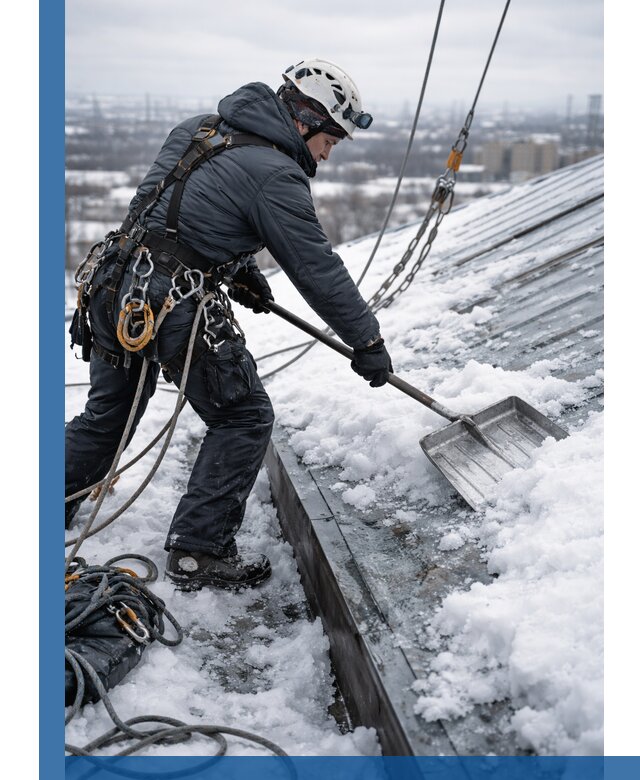 Профессиональная очистка кровли от снега и наледи в Мичуринске
