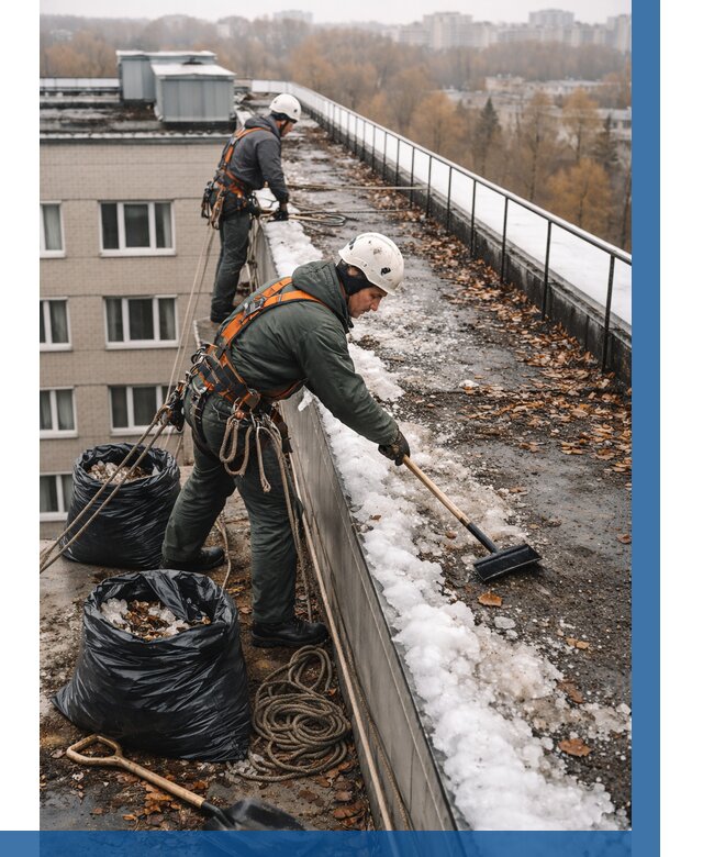 Очистка кровли по периметру в Мичуринске от 569 р. | ВЫСОТНИК-Мчр