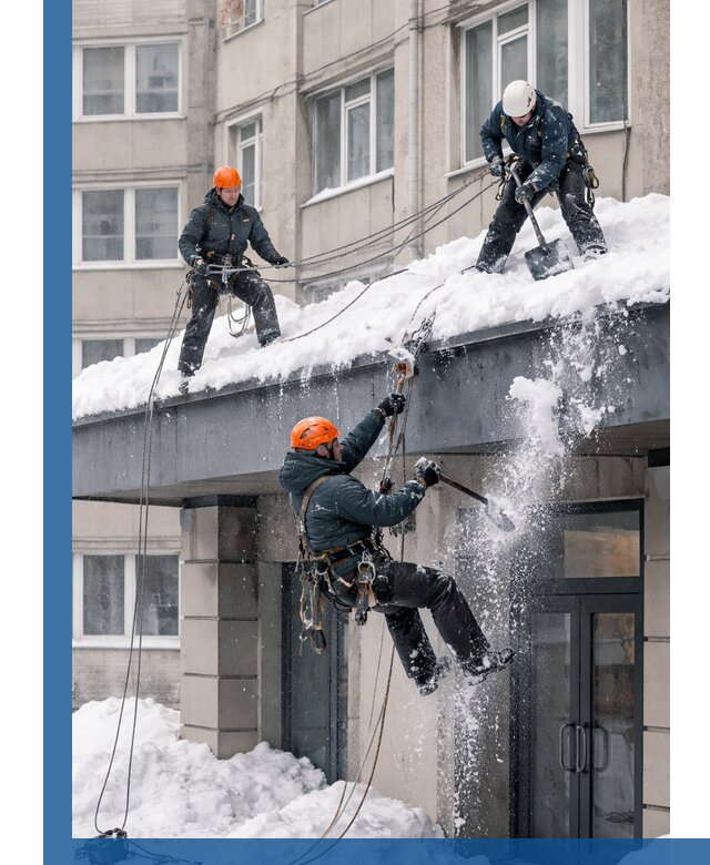 Безопасная очистка навесов от снега в Мичуринске круглогодично