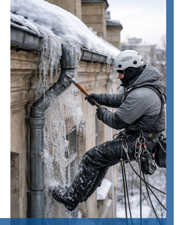 Очистка водостоков от льда в Мичуринске от 3624 р. | ВЫСОТНИК-Мчр
