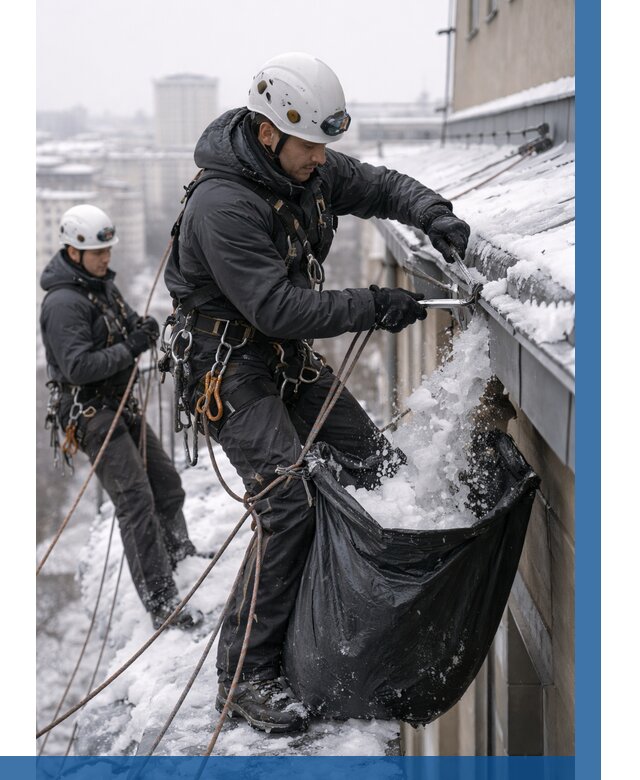 Аварийная очистка крыши в Мичуринске под ключ от 311 р. | ВЫСОТНИК-Мчр