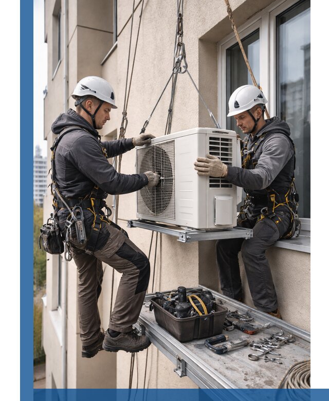 Перенос внешнего блока кондиционера в Мичуринске с монтажом и крепежом