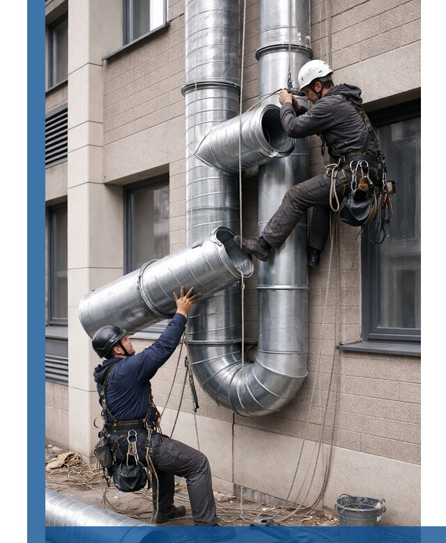 Монтаж фасадных воздуховодов в Мичуринске с герметизацией и крепежом