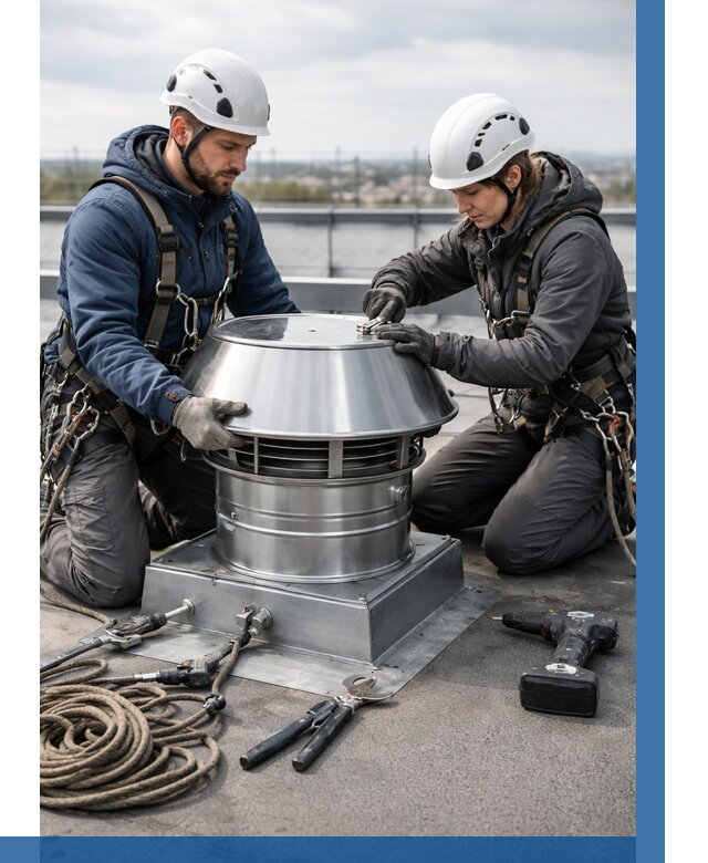 Установка дефлекторов на кровле в Мичуринске от 4659 р. | ВЫСОТНИК-Мчр