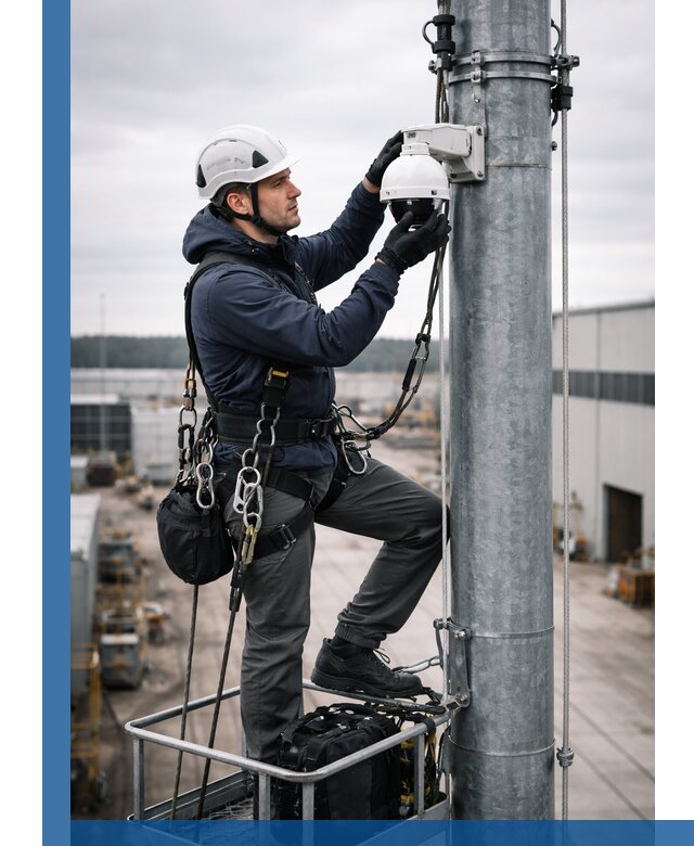 Профессиональная установка видеокамер на мачте в Мичуринске