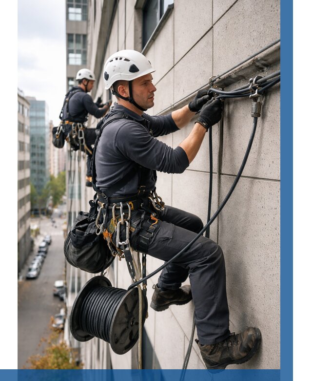 Прокладка кабеля по фасаду в Мичуринске от 362 р. | ВЫСОТНИК-Мчр