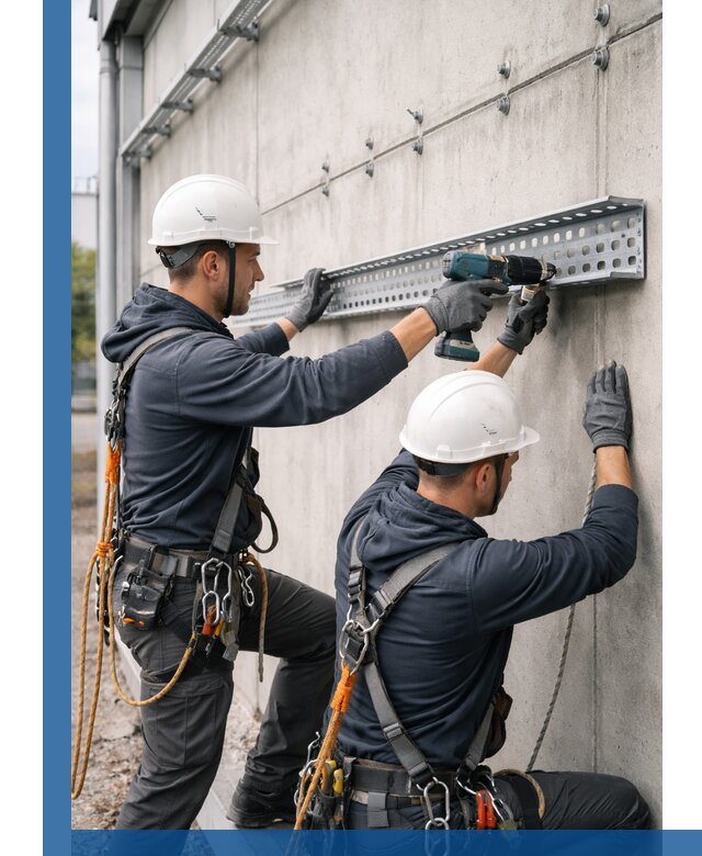 Монтаж кабельных лотков на фасаде зданий в Мичуринске с гарантией