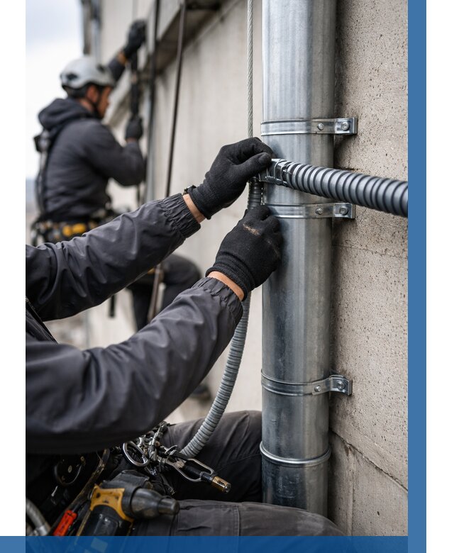 Монтаж гофры для кабеля в Мичуринске от 311 р. | ВЫСОТНИК-Мчр