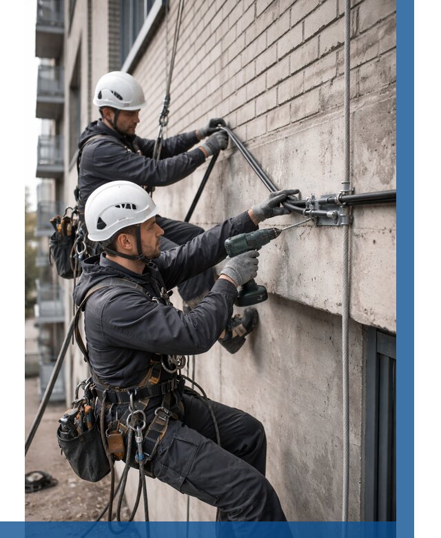 Крепление кабеля на фасаде в Мичуринске от 362 р. | ВЫСОТНИК-Мчр