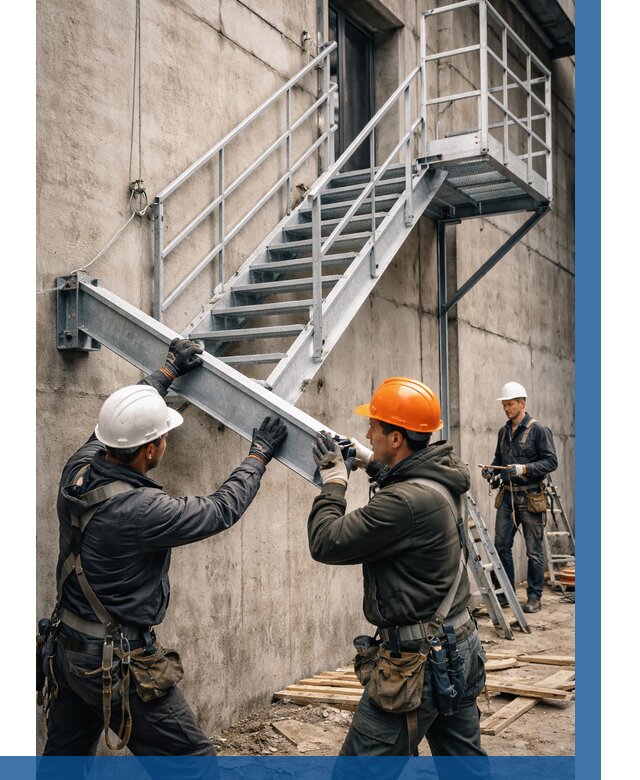 Монтаж металлических лестниц в Мичуринске от 15531 р. | ВЫСОТНИК-Мчр