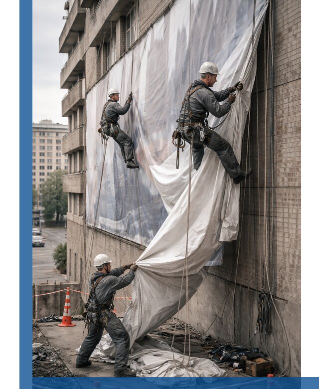 Демонтаж баннеров с фасада в Мичуринске оперативно и безопасно