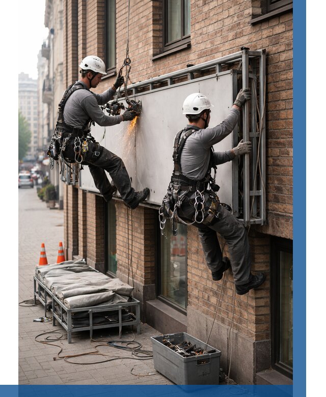 Демонтаж рекламной вывески в Мичуринске от 6730 р. | ВЫСОТНИК-Мчр